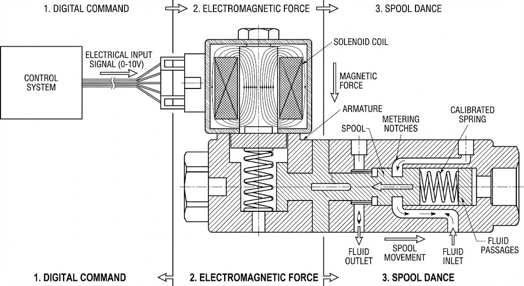 The Electro-Hydraulic Proportional Valve Working Principle The Electro-Hydraulic Proportional Valve Working Principle