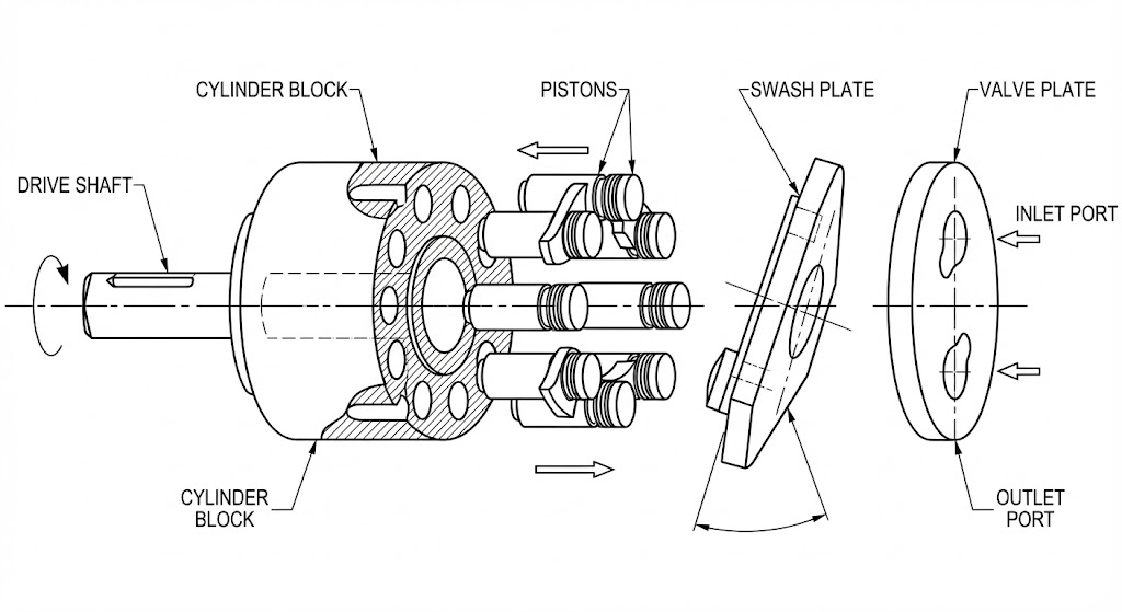 Inside an Axial Piston Pump