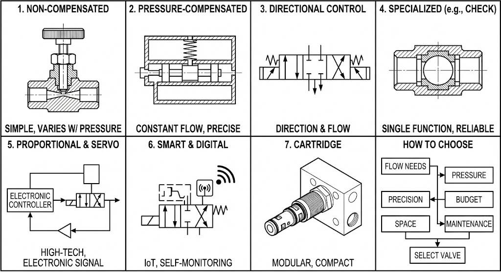 The Main Types of Hydraulic Flow Control Valves
