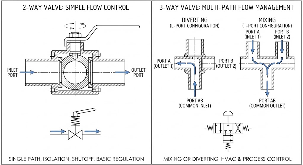 What Are 2-Way and 3-Way Valves