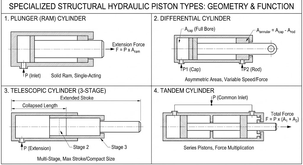 Specialized Structural Types: Geometry-Based Hydraulic Piston Classifications