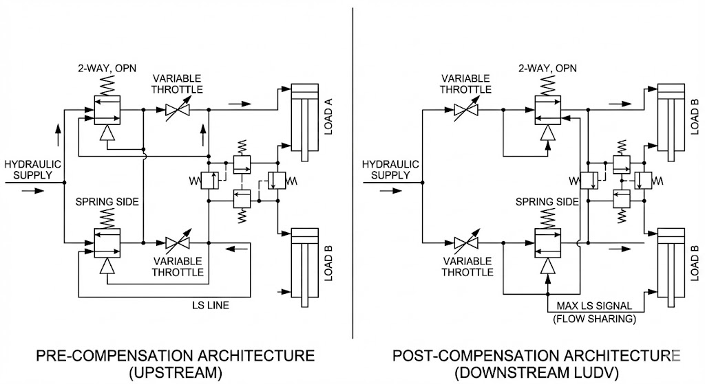 Pre-Compensation vs Post-Compensation Architectures